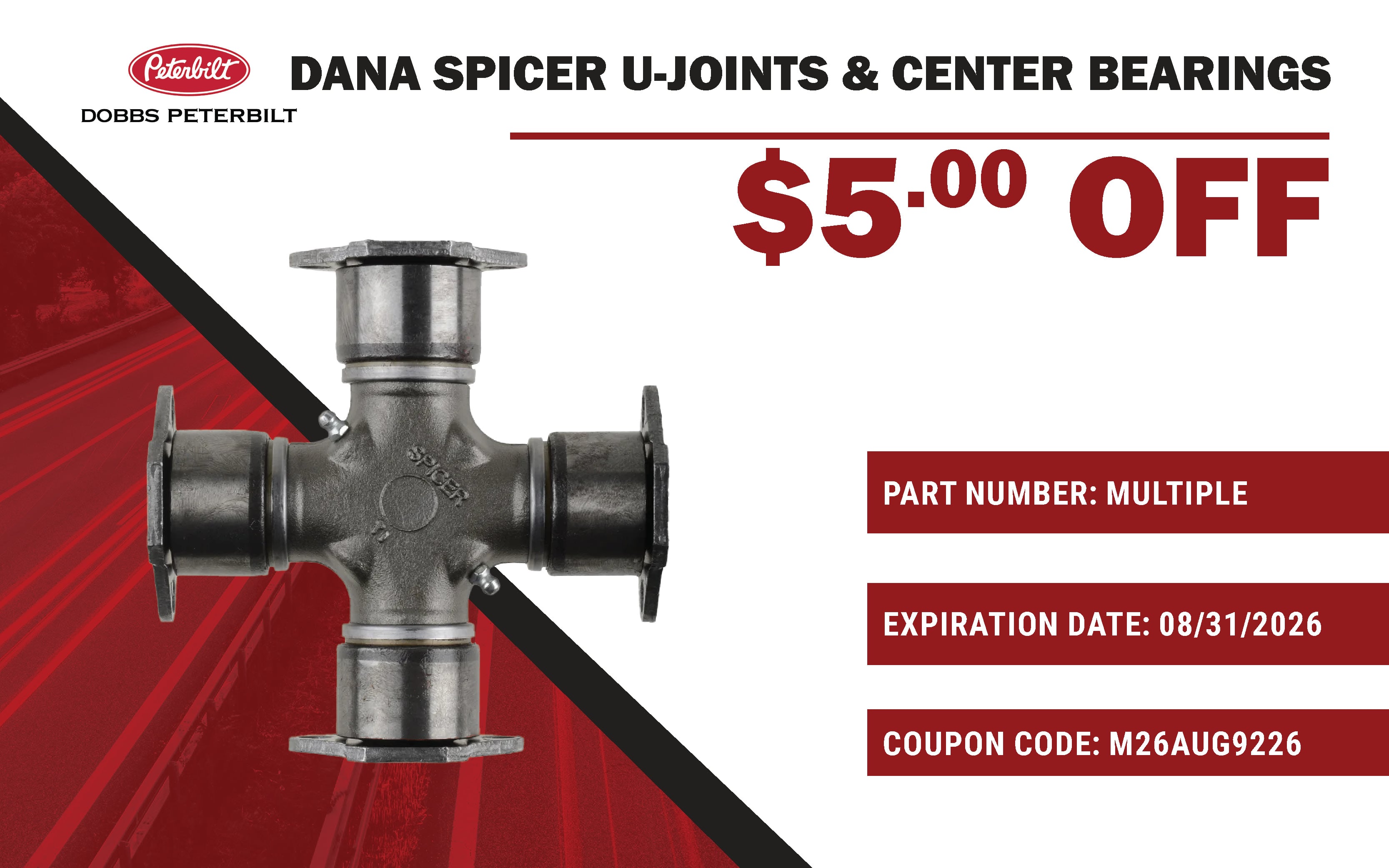 dana spicer u-joints and center bearings